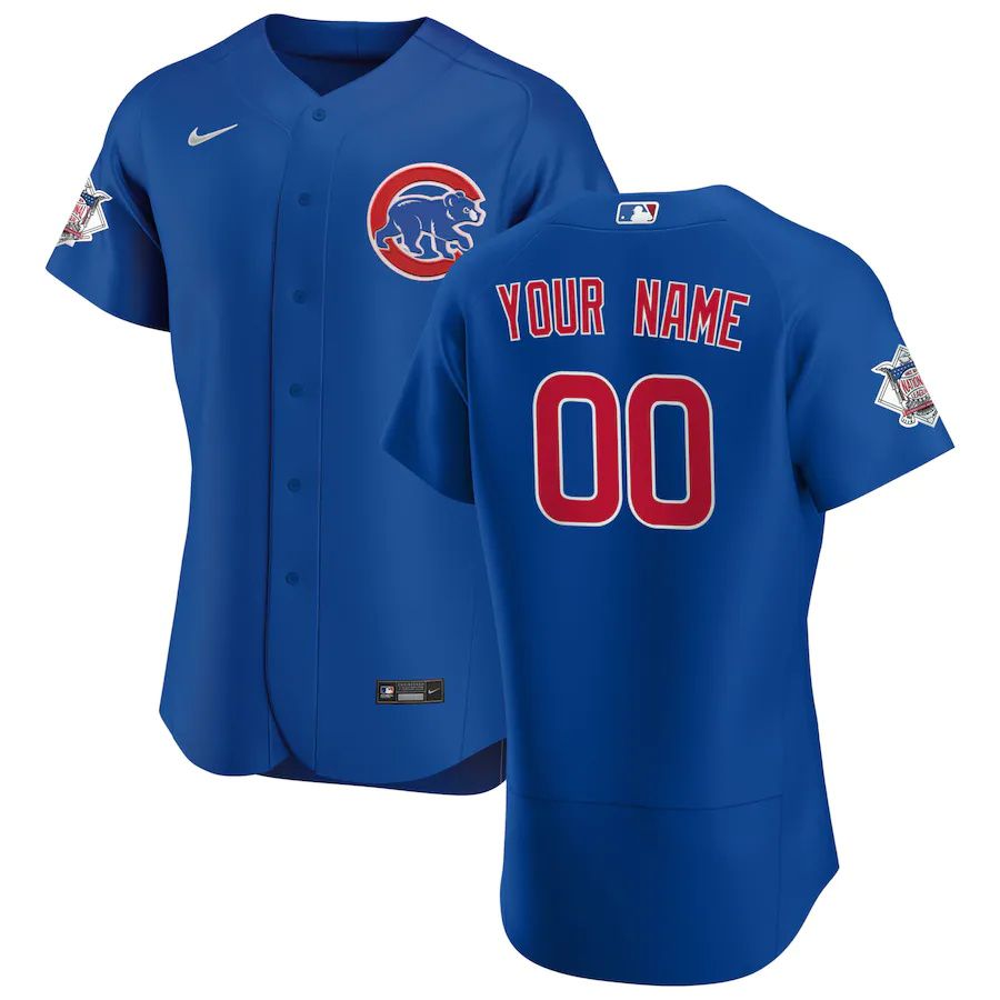 Mens Chicago Cubs Nike Royal Alternate Authentic Custom MLB Jerseys->customized mlb jersey->Custom Jersey